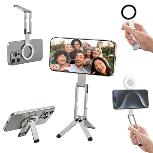 ULANZI MA60 Magnetic Phone Tripod, Aluminium Mini Tripod for iPhone Silver - color: Silver