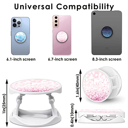 Cell Phone Stand Foldable Expanding Phone Sockets Finger Grip Holder for Smartphone and Tablets - Glitter Pink - color: Pink