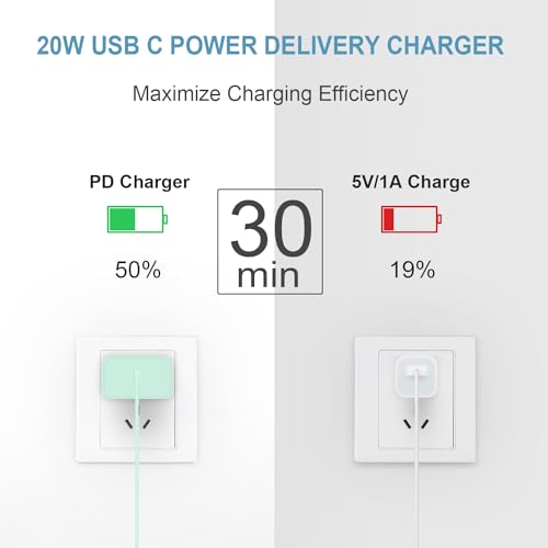 iPhone 18 17 16 15 Charger Fast Charging USB C Charger Block - color: Green, size: 10FT