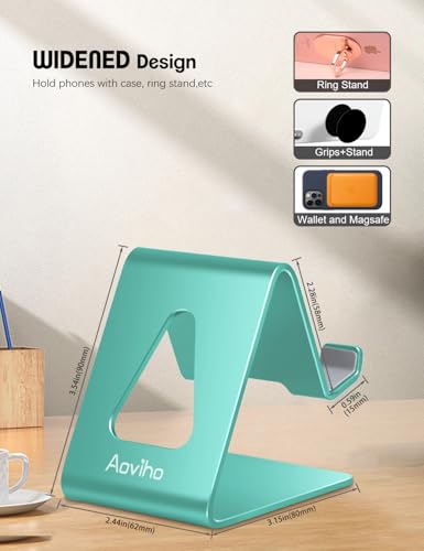 Aoviho Cell Phone Stand for Desk, Aluminum Phone Holder,Fresh Green - color: Fresh Green