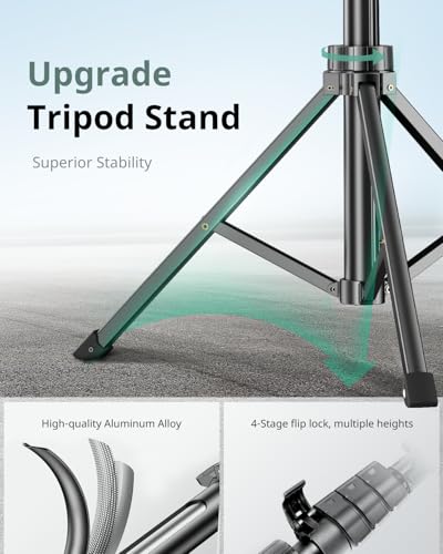 SENSYNE 62" Phone Tripod, Extendable Selfie Stick with Wireless Remote - color: Black, size: 62-inch