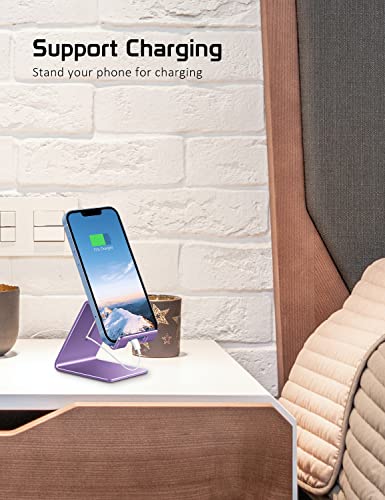 Aluminum Phone Stand for iPhone Series, Samsung, Purple - color: Purple