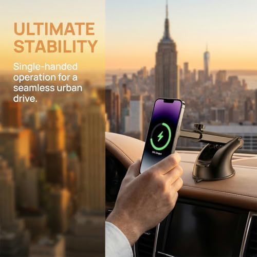 15W Car Mount Charger, Magnetic Wireless Suction Cup Vehicle Dashboard Cell Phone Holder with Air Vent Clip, Automotive Interior Windshield Smartphone Charger Mount, Universal Fit (Style D) - color: Style D