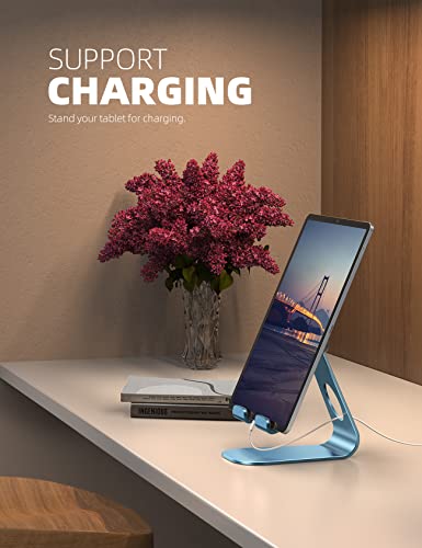 Lamicall iPad Stand Adjustable Tablet Holder, Sturdy Aluminum, Multi-Angle - color: Blue