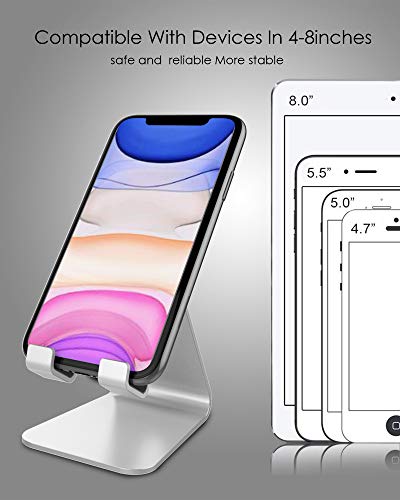 CreaDream Phone Stand Holder, Aluminum Phone Stand for Desk - color: Silver