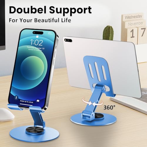 Universal Metal Cell Phone Stand, Blue&Blue - color: Blue&Blue