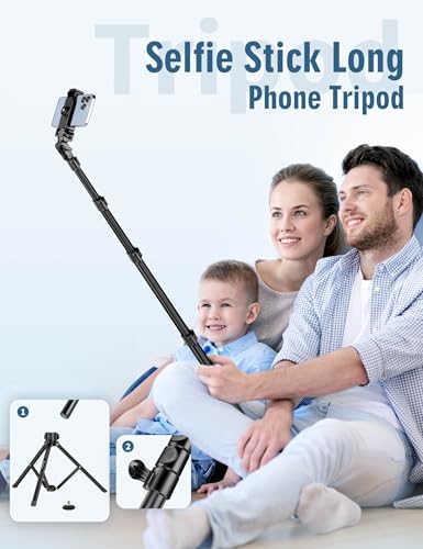 Nineigh Phone Tripod, 85" Tripod for Cell Phone iPhone with Gooseneck - size: 85 Inch
