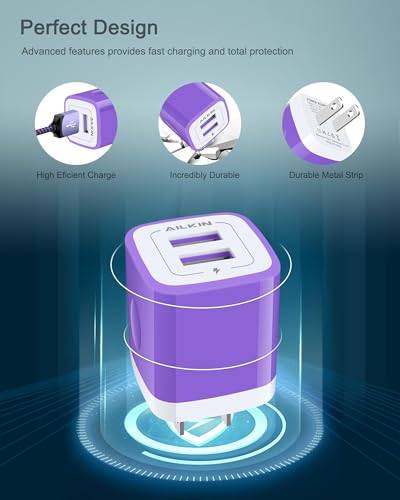 iPhone 17e 18 Wall Charger & USB-C Cable, Charging Power Adapter USBC Cord - color: Purple, style: USB C