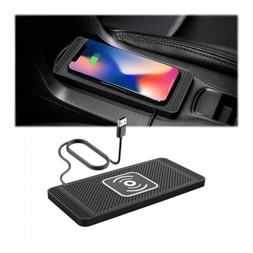 Wireless Car Charger Pad for Honda Pilot 4th Gen 2023 2024 2025 2026 15W Wireless Charging Mat Non-Slip Silicone Phone Charger DIY Trim-to-Fit Accessories,USB - color: USB