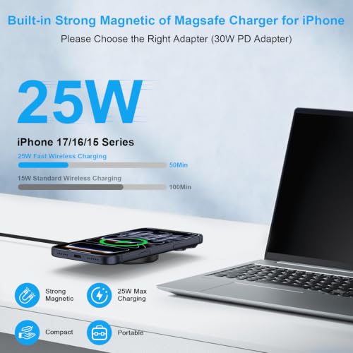 25W Samsung Wireless Charger Fast Charging for Samsung Galaxy Z Fold/Flip8 - color: 1black