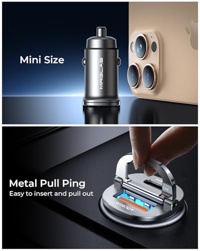 MRGLAS 125W USB C Car Charger, USB C Car Charger Adapter Fast Charging - color: Silver Gray