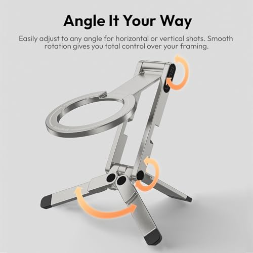 ULANZI MA60 Magnetic Phone Tripod, Aluminium Mini Tripod for iPhone Silver - color: Silver
