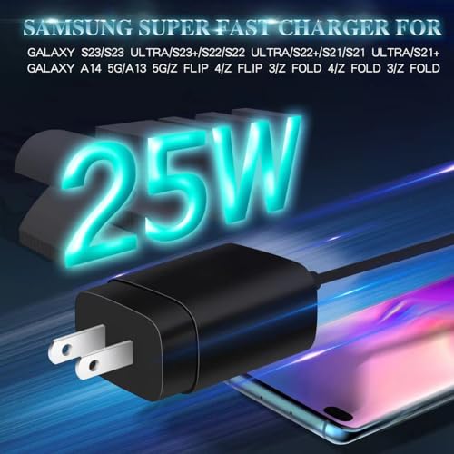 Samsung Super Fast Charger,Samsung Charger Fast Charging Block,3Pack 25WSamsung USB C Wall Charger,10FT Quick USB C Cable for SamsungGalaxy S26 Ultra/S26/S25+/S24/S23/S22/S21/Z Fold 8/7/6,Z Flip 8/7/6 - color: Black, size: 10FT 3Pack
