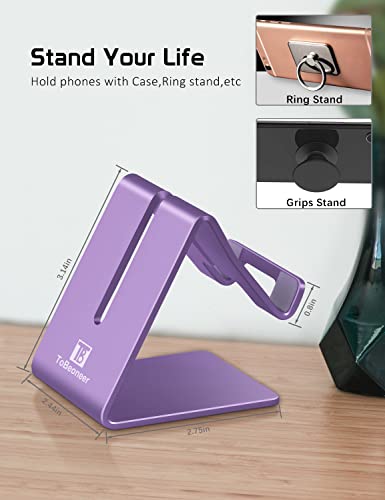 Aluminum Phone Stand for iPhone Series, Samsung, Purple - color: Purple