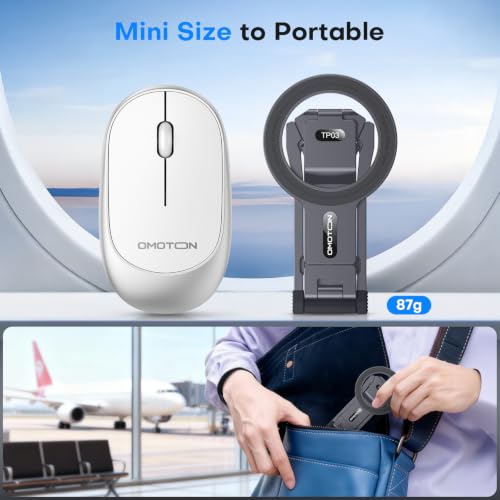 OMOTON TP03 [Ultra-Slim] 360° Rotating for MagSafe Tripod with Hook, Gray - color: Gray