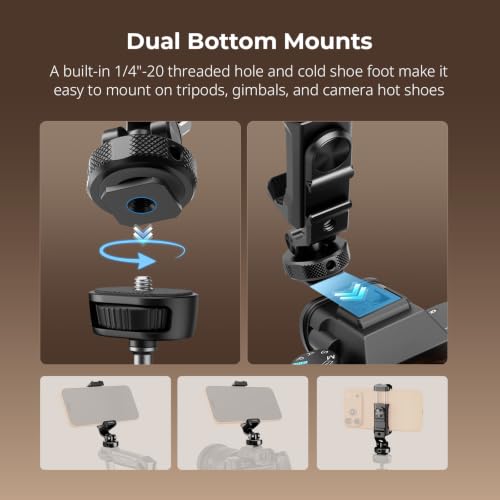 SmallRig PC-T1 Metal Phone Holder, 3 Cold Shoes, 360° Rotatable - size: Version 2