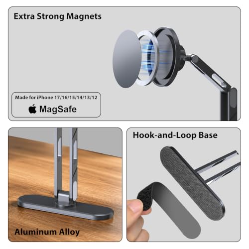 Magnetic iPhone Stand for Desk Office, Height Adjustable Phone Holder - size: Magnetic