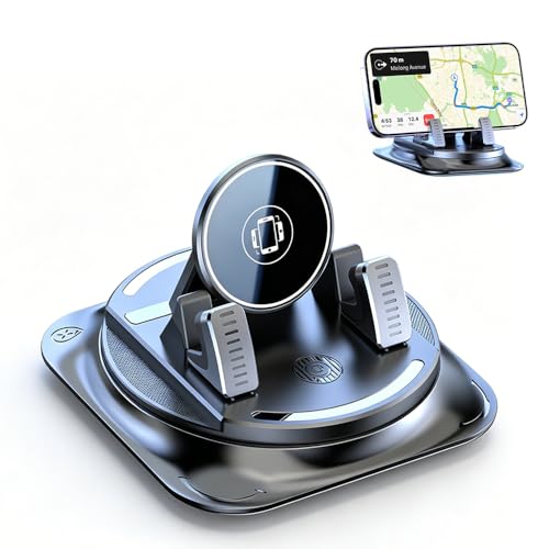 Car Phone Holder 360 Degree Rotation, 2026 New Dashboard Phone Holder, Adjustable Universal Car Phone Mount for Car Magnetic Interiorcar Navigation Mount for Drivers (1PC)