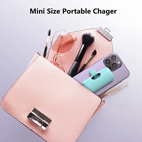 [2 Pack]Small Portable Charger for iPhone 17/16/15 Series,5000mAh 3A PD USB C Power Bank, Mini Travel Essentials Battery Pack for iPhone 17/17 Pro/16/16 Plus/16 Pro/15 Pro Max,Samsung,Android/LG etc - color: Blue+Green