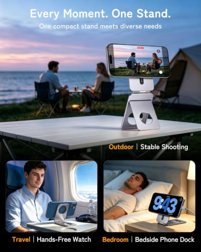 Phone Stand, 0.23“ Ultra-Lightweight and Portable iPhone Tripod Stand - color: Grey