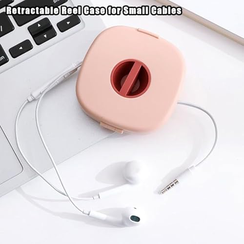 2 in 1 Cable Winder with Phone Stand, Durable Cable Organizer and Charging Stand, Portable Charging Cables Protective Case, for USB, Earphones (2WHITE) - color: 2WHITE