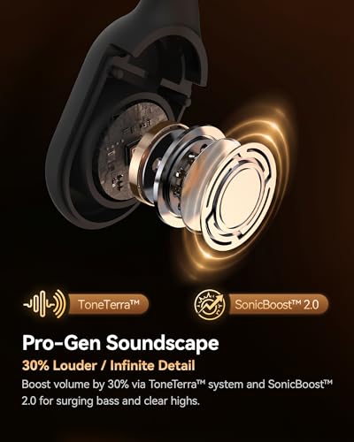Gen 2 Bone Conduction, 60H IP68 Open Ear Headphones - color: Obsidian