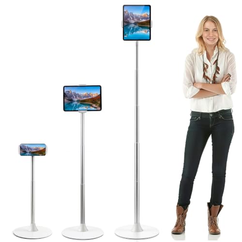 OATSBASF Heavy-Duty iPad Stand Floor 65" Height-Adjustable Tablet Holder
