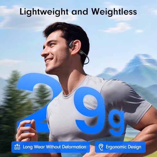 Bone Conduction Headphones, Open Ear Wireless Headphones with Mic