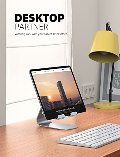 Lamicall iPad Stand Adjustable Tablet Holder, Sturdy Aluminum, Multi-Angle - color: 1-Silver