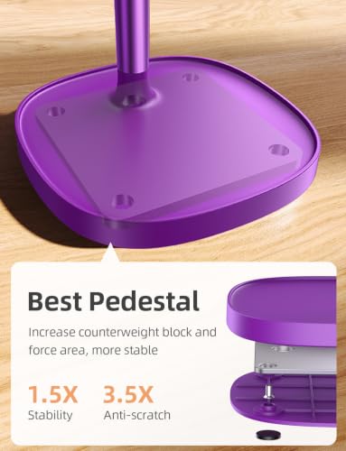 LISEN Cell Phone Stand Adjustable Phone Holer for Desk, Computer Office Desk Accessories for iPhone 16 Holder Women Kitchen Essentials Fits All Mobile Phones Switch Kindle iPads Tablet 4-10in Purple - color: Dark Purple