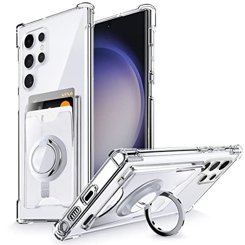 Shields Up for Samsung Galaxy S23 Ultra Case with Card Holder Stand, Clear - color: Clear, size: Galaxy S23 Ultra