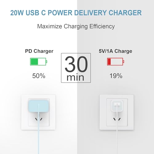 iPhone 18 17 16 15 Charger Fast Charging USB C Charger Block - color: Blue, size: 6FT