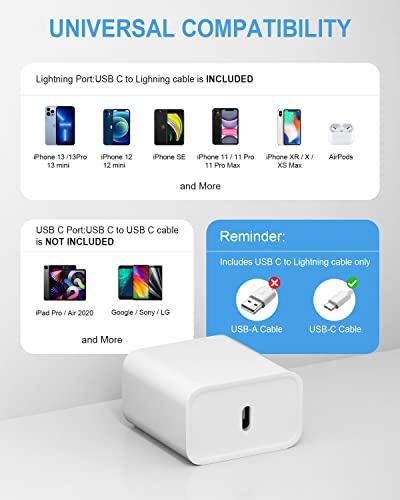 Coreykin Extra Long 10FT iPhone 14 13 12 Charger Fast Charging 2-Pack - color: white