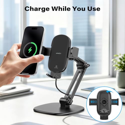 APPS2Car Wireless Charging Phone Stand for Desk - color: Black - Wireless Charging Stand