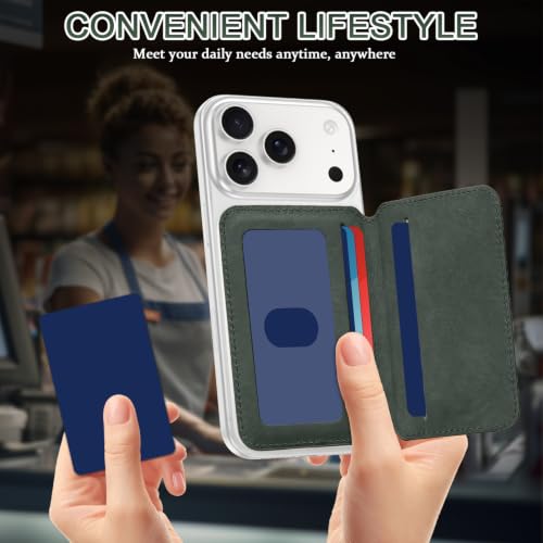 Hekodonk of Magsafe Wallet with Stand,RFID Blocking 5‑Card Holder,PU Leather Magnet,Fits Magsafe Phones&Cases for iPhone Duo&iPhone 18 Pro Max/Pro/17 Series,Pixel 11,Galaxy S26 Series,Z Fold 8,Green - color: Green