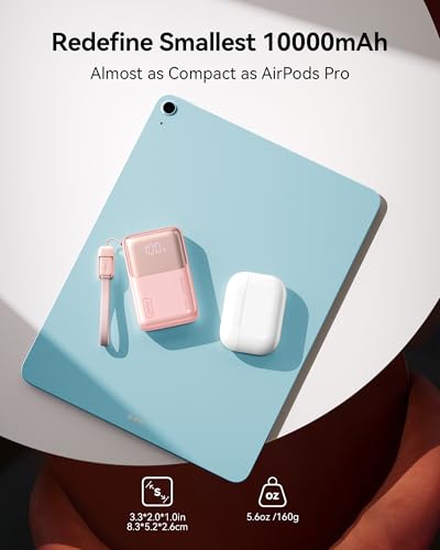 INIU Mini Portable Charger, Small 10000mAh 45W Fast Charging Power Bank - color: Light Purple