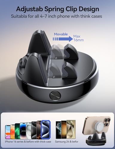 Car Phone Holder, 360° Adjustable & Avoid Sun Glare Dashboard Phone Holder - color: Black