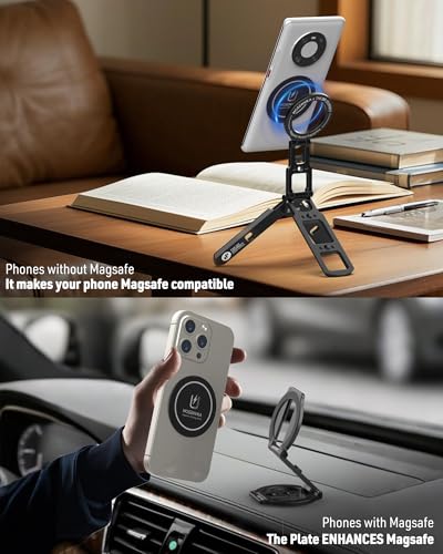 MOSENVKA Universal Magnetic Phone Mount Plate,Strong Adhesive Plate for Magnetic Car Mount, Phone Sticker for iPhone 16e and All Smartphones and Cases-Slim,Lightweight,and Reusable (Black-2 Pack) - color: (Black-2 Pack)