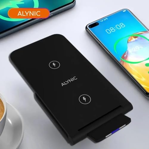 Dual Coil Wireless Charger Phone Charge for iPhone 17 16 15 14 13 12 Pro Max 15 14 13 12 Folding Fast Charging for Samsung Xiaomi 17 Pro Ma4x (Black with Cable) - color: Black with Cable