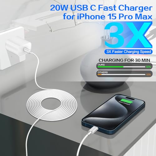 iPhone 17 16 15 Pro Max Charger Fast Charging 20W USB C Phone Charger Block