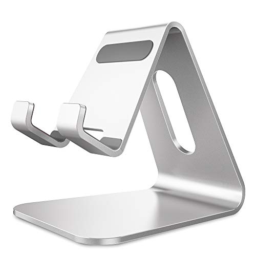 CreaDream Phone Stand Holder, Aluminum Phone Stand for Desk - color: Silver