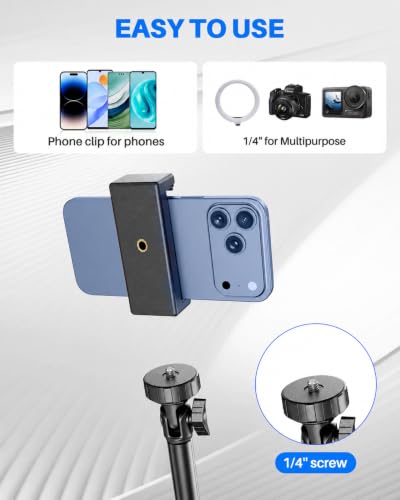 Extendable Phone Tripod for iPhone, Selfie Stick with Remote & Phone Holder - color: Black