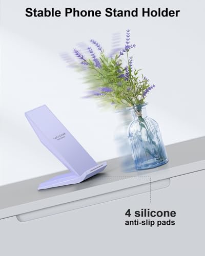 NANAMI Wireless Charger - Fast Wireless Charging Stand Compatible with Apple iPhone 18 Pro/18 Pro Max/17/17 Pro/17 Pro Max/16/15/14/13/12, Desktop Phone Charger for Samsung Galaxy S26/S26+/S25/S24/S23 - color: Purple