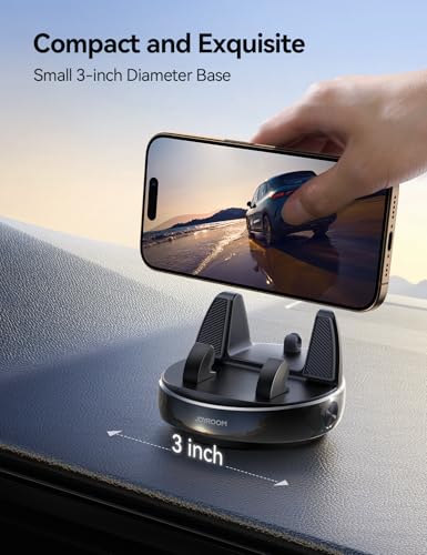 Car Phone Holder, 360° Adjustable & Avoid Sun Glare Dashboard Phone Holder - color: Black