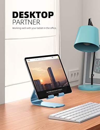Lamicall iPad Stand Adjustable Tablet Holder, Sturdy Aluminum, Multi-Angle - color: Blue