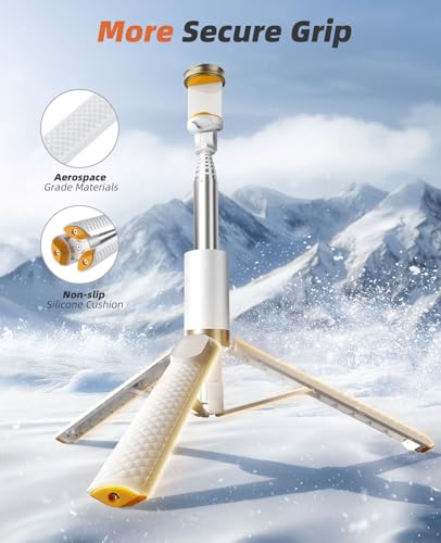Tripod for iPhone, Selfie Stick with Remote, Stable & Durable Phone Tripod - color: White