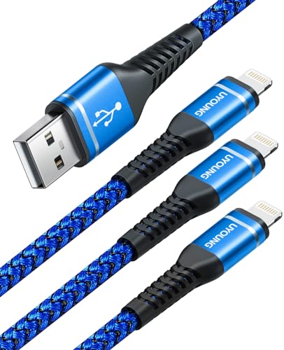 USB A to Lightning Cable [MFi Certified] iPhone Charger Cable 3FT, 3Pack - color: Blue, size: 3FT, style: USB A to Lightning
