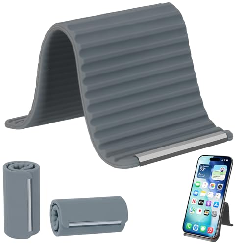 Flexible Silicone Phone Holder,Airplane Phone Holder (Gray) - color: Gray