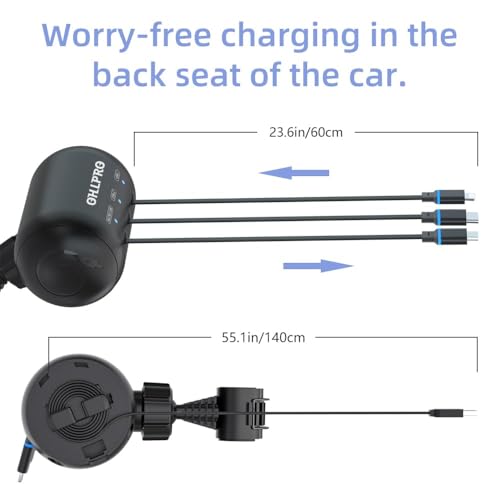 OHLPRO Multi Car Retractable Backseat 3 in 1 Car Charging Station, Adapter - size: Car Adapter | 3-IN-1 Charging Station