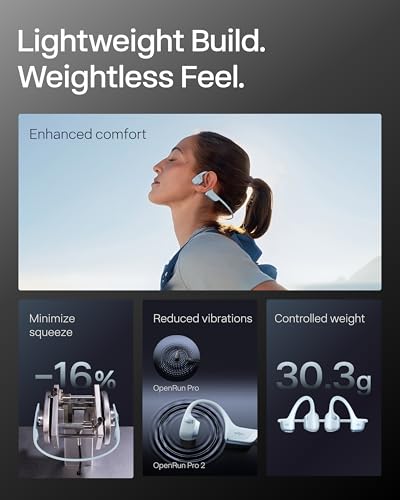 SHOKZ OpenRun Pro 2 Bone Conduction Bluetooth Sport Headphones, Blue - color: Blue, size: Standard